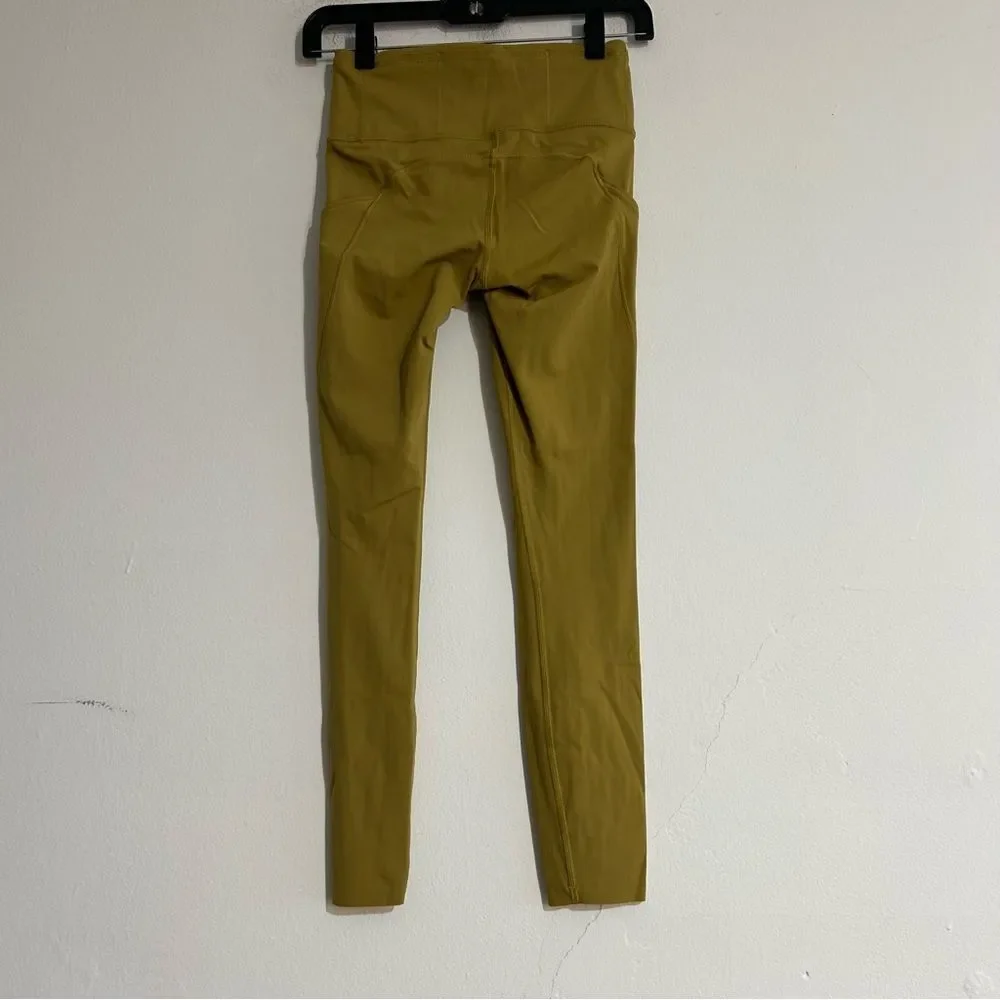 Lululemon Fast and Free Tight II Non-Reflective Nulux Leggings Sze 4 Golden Lime